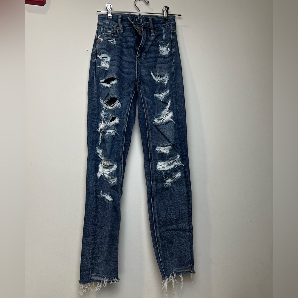 American Eagle Outfitters Ripped Dark Blue Skinny Jeans
